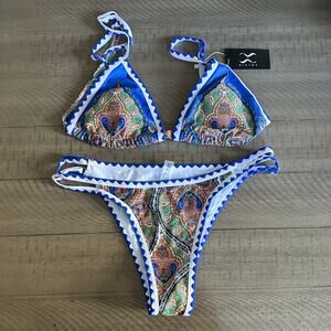 Bikini Blue Swimsuit Size XL Paisley NWT